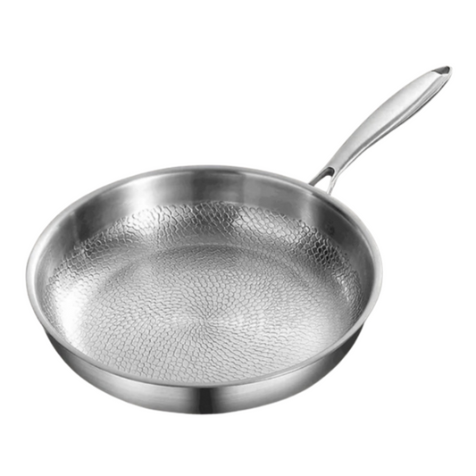 Utensilios de inducción de titanio con acabado martillado – utensilios duraderos y elegantes en color plata metálica