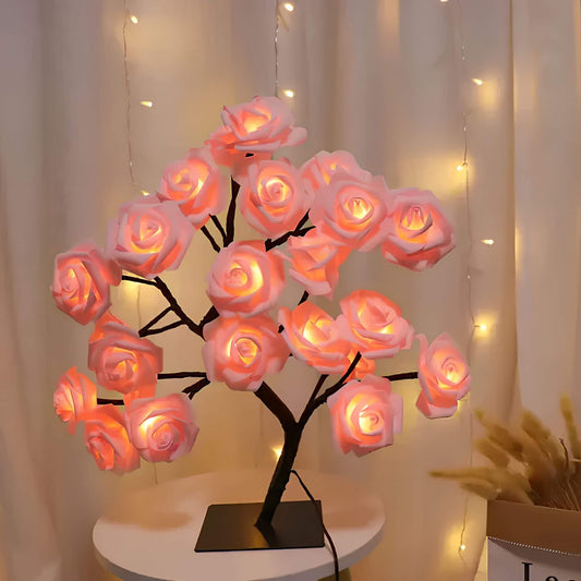 NaturGlanz: Encantadora lámpara de mesa en forma de árbol – Luz LED cálida para sala de estar y dormitorio