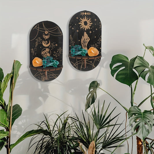 NaturKristall: Estantes de pared de madera – robustos, decorativos y versátiles en estilo Boho para plantas y decoración