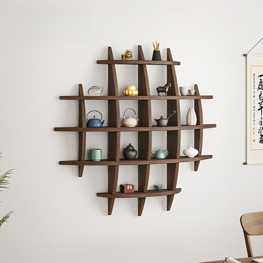 NatürlicheAsche: Estante de pared de madera – clásico, decorativo y colgante con acabado de fresno para dormitorio y pasillo