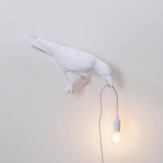 NoirAvi: Lámpara de pared LED en forma de cuervo – Objeto de luz decorativo para sala de estar y dormitorio