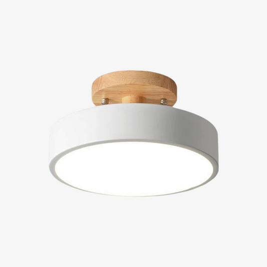 NordAcorn: Lámpara de techo de madera en estilo escandinavo – Lámpara LED de superficie moderna para pasillo y dormitorio