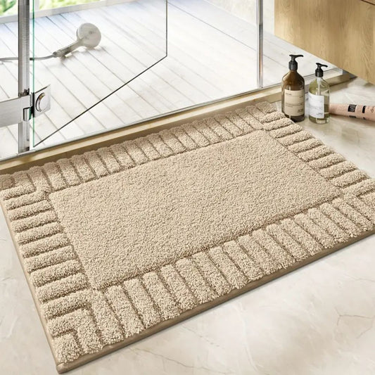NordLinen: Alfombra de baño antideslizante con diseño a rayas – Suave, absorbente y lavable