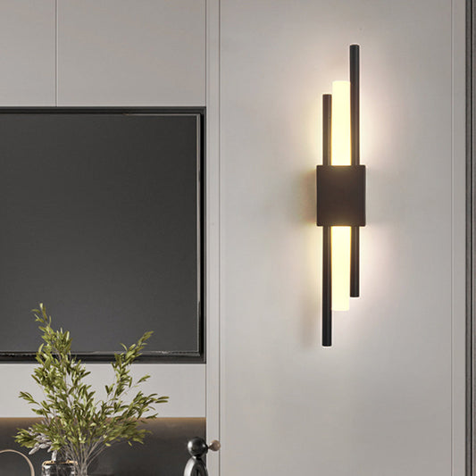 NordicGlanz: Aplique de pared LED negro moderno – diseño lujoso con oro para salas de estar y comedores