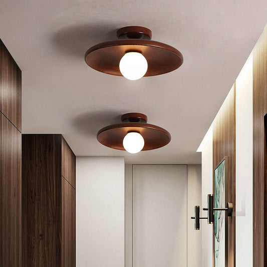 NordischPur: Lámpara de techo de madera redonda minimalista – elegante y brillante para el pasillo y el comedor