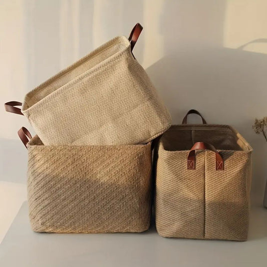 ÖkoNest: Cesta de almacenamiento de tela – estable, decorativa y perfecta para estanterías y espacios pequeños
