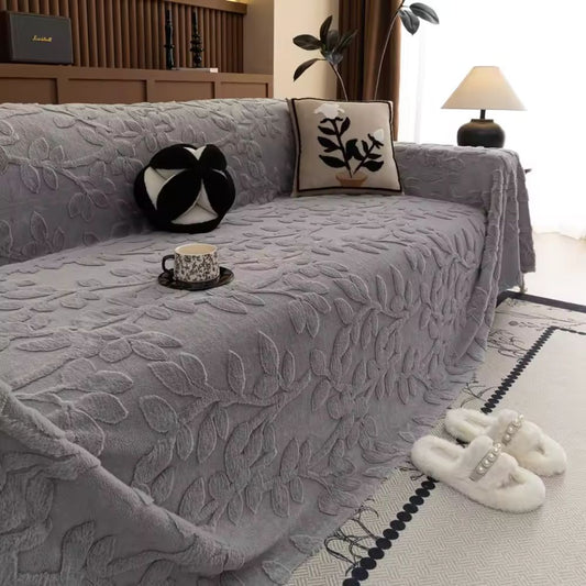 Petalia: Funda de sofá en diseño floral de microfibra con textura elevada y cómodo confort – para sofá y sala de estar