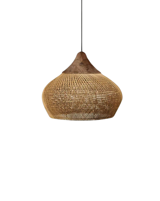 RattanEleganz: Lámpara colgante natural – lámpara Boho de ratán tejida a mano, decorativa para comedor y sala de estar