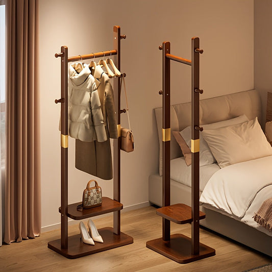 RaumOrdnung: Perchero de madera – organizador independiente con estantes, ahorrador de espacio y decorativo para pasillo y dormitorio