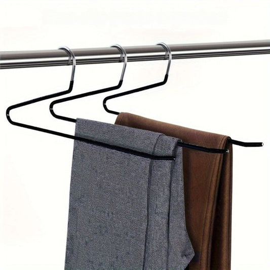 RaumWunder: Perchas de acero inoxidable para pantalones en patrón Z – delgadas, robustas e ideales para la organización del armario (paquete de 10)