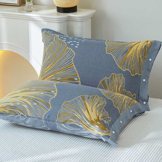 ReineBlume: Funda de cojín con estampado floral y cierre de botones – elegante y duradera (paquete de 2)