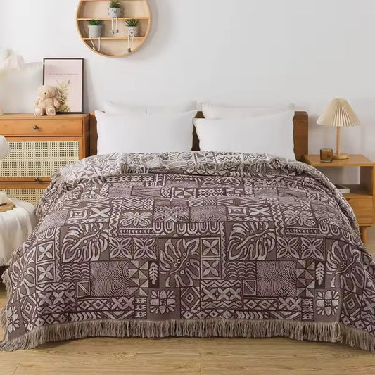 RomantikAura: Mantas de algodón con diseño floral y ligera capa de muselina & tacto suave – para sofá y sala de estar