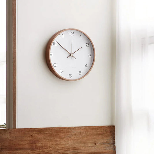 Reloj de Pared Redondo Nórdico Silencioso Decoración Contemporánea para el Hogar