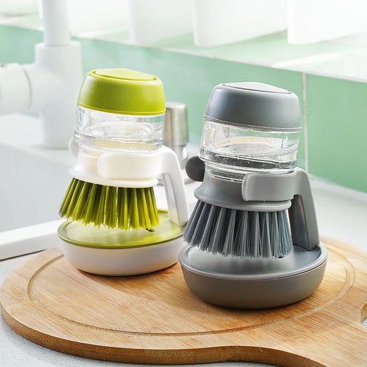 ScrubJet™ – Cepillo de Cocina con Dispensador de Jabón Integrado