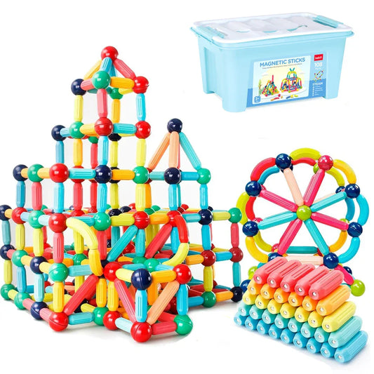Juego de Bloques Magnéticos para Niños - Juguete Educativo Montessori para Niños, Regalo Creativo para Construcciones
