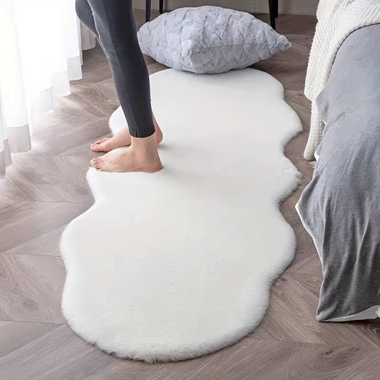 SanftRaum: Alfombra moderna de polígonos suave y esponjosa – ideal para oficina, dormitorio y decoración interior