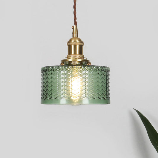 SatoriLux: Lámpara colgante minimalista de vidrio redonda con detalles en latón, LED E27 – para comedor y sala de lectura