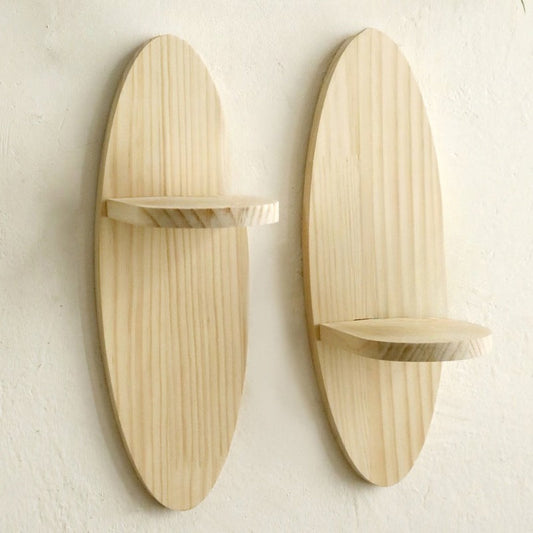 ScandiKurve: Estantes de pared de madera – ahorradores de espacio, estables y colgantes con bordes curvados para cocina y oficina