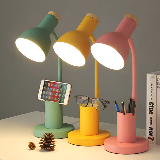 ScandiShine: Lámpara de Escritorio LED con Elegante Portalápices – Lámpara de Mesa para Oficina y Sala de Estar