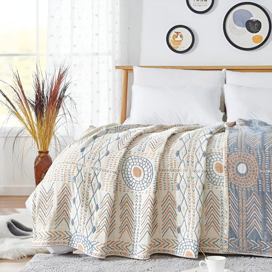 Schicker Webstuhl: Manta de algodón reversible con elegante estructura y suave textura – para sofá y dormitorio