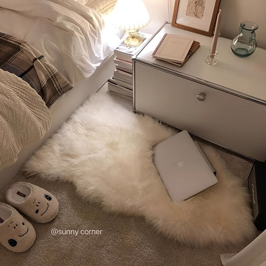 SerenaMira: Alfombra de lana sintética lujosa y decorativa – ideal para la sala de estar y la decoración invernal del hogar