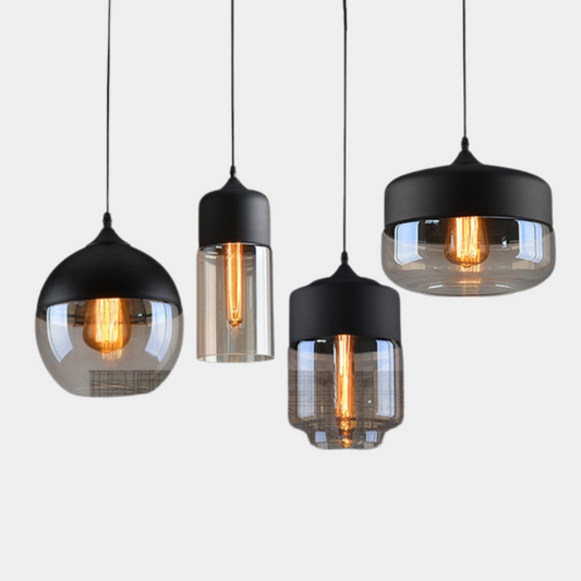 Serenitéa: Lámpara colgante con batería recargable y diseño en vidrio y metal – para áreas de lounge y lectura