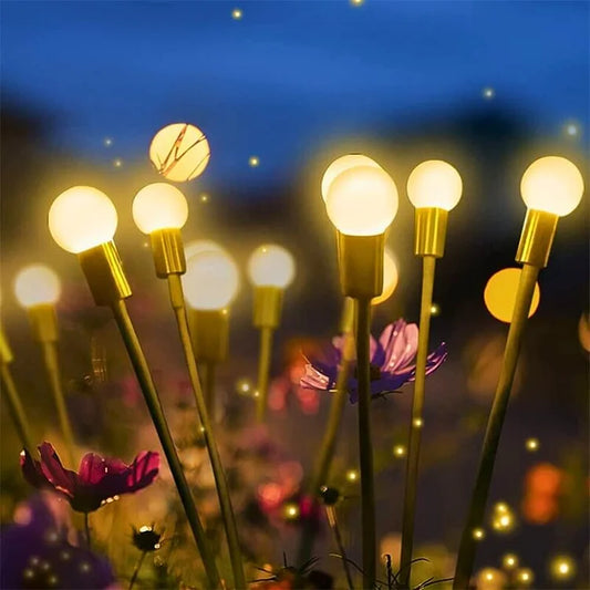 SolarGlow: Lámpara de jardín con luciérnagas alimentada por energía solar con juego de colores y larga duración de luz – para patio y iluminación exterior