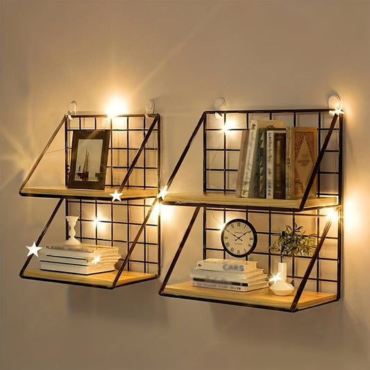 EstiloAlmacenamiento: Estante de pared minimalista – estable, ahorrador de espacio y decorativo con acabado metálico para baño y dormitorio