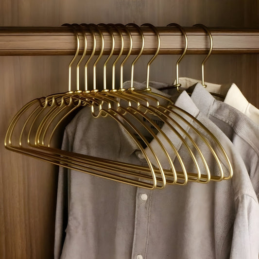 StilBogen: Perchas sin costuras – metal pulido, sin arrugas y decorativas para barras de ropa y armarios (10 piezas)