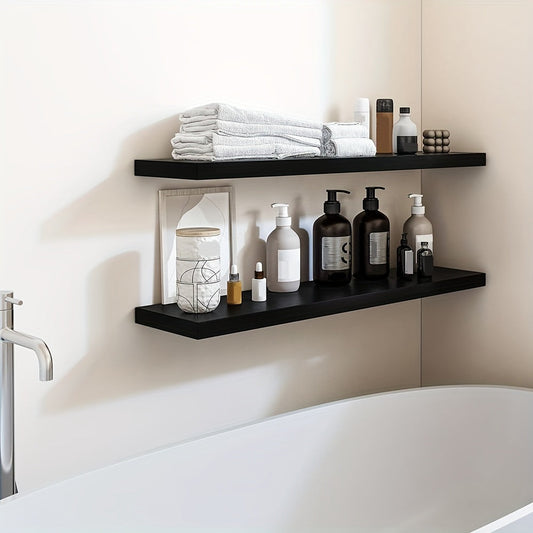 StilLang: Estanterías de pared modernas – 2 piezas, extra anchas y flotantes con soportes invisibles para libros y decoración en la sala de estar