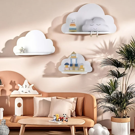 StilWelle: Estanterías de pared modernas – Set de 3, ahorradoras de espacio y flotantes con diseño de olas para dormitorio y sala de estar