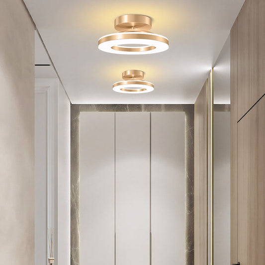 StrahlMetall: Lámpara de techo LED moderna dorada – decorativa y duradera para pasillo, comedor y sala de estar