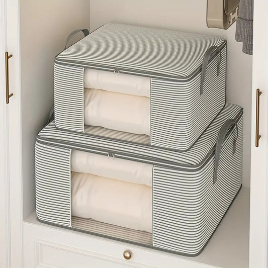 StreifenOrdnung: Bolsa de almacenamiento plegable – transpirable, espaciosa e ideal para ropa de cama y prendas