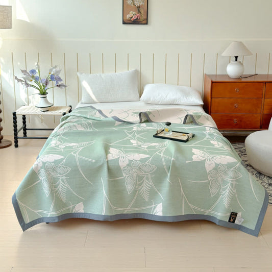 SylvaraLuft: Mantas de algodón en un diseño ligero de mariposas con calidad de algodón de tres capas y ligereza reversible – para sala de estar y dormitorio