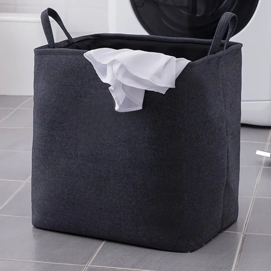 TextilZauber: cesto de ropa plegable de tela con asas – ligero, decorativo y práctico para dormitorios y baños