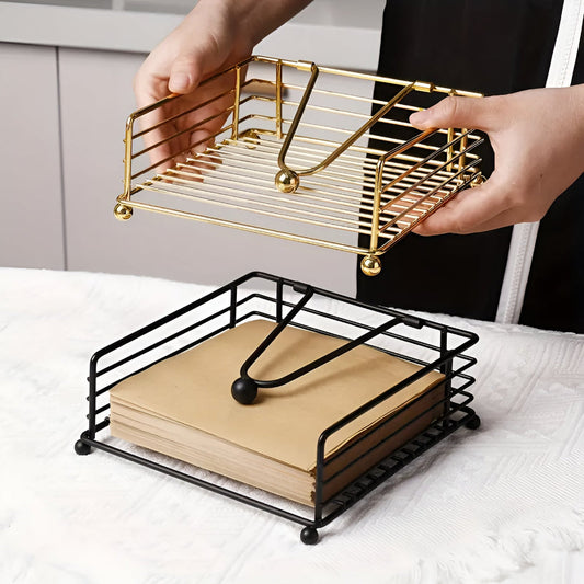 TischGlanz: Soporte para servilletas de hierro – moderno, decorativo y duradero para cocina y comedor