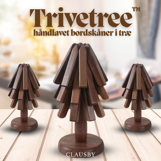 Trivetree™ – Juego de posavasos de madera y mantel resistente al calor
