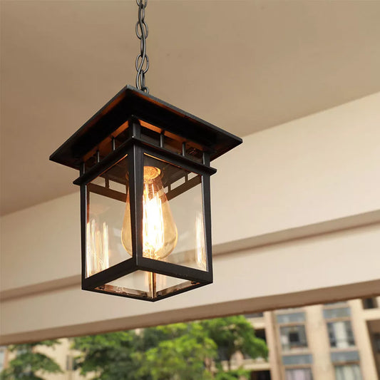 VintaLux: Lámpara colgante exterior ajustable en altura – Diseño vintage para terraza y balcón