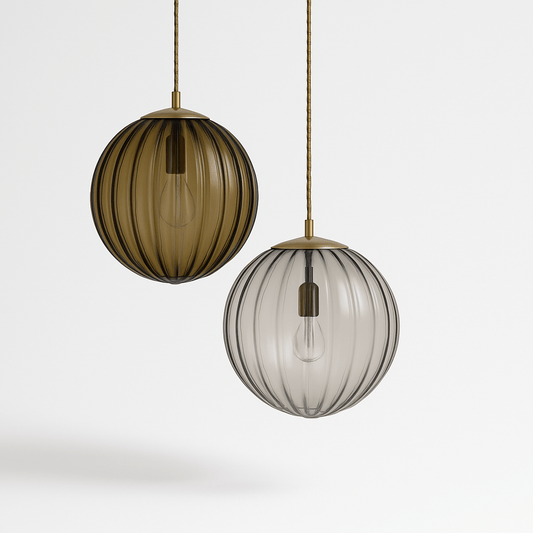 VitraCarissa: Lámpara colgante de diseño en vidrio esférico LED regulable – para comedor y pasillo