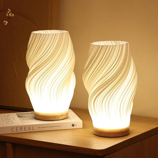 WaveLume: Lámpara de mesa moderna con forma de ola – Elegante lámpara LED para sala de estar y dormitorio