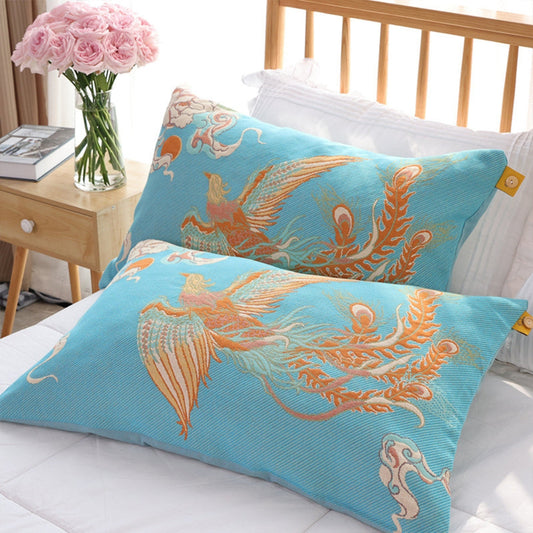 ZeitlosCharme: Funda de cojín con estampado de ornamento – decorativa y cómoda para acentos en el hogar (2 piezas)
