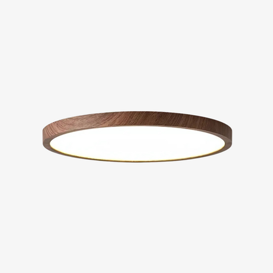 ZenHalo: Lámpara de techo LED con marco de madera – Lámpara de techo plana en diseño Japandi