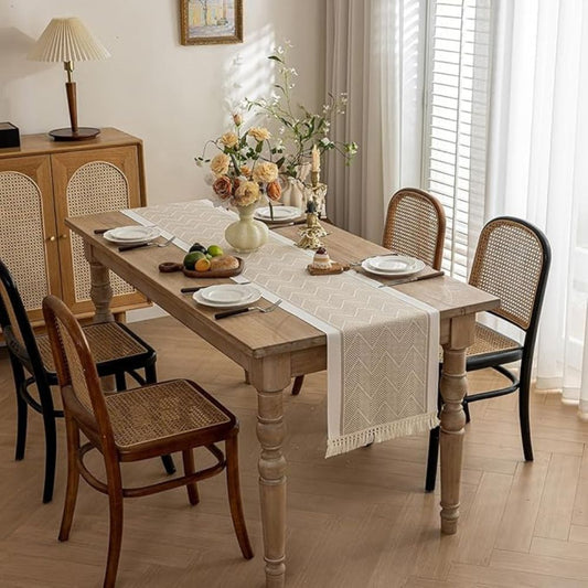 Caminito de Mesa Luxe LoomÉtoile Trenzado – Textura Elegante para un Interior Acogedor