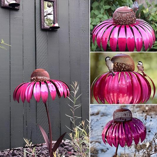 Comedero para aves en forma de flor