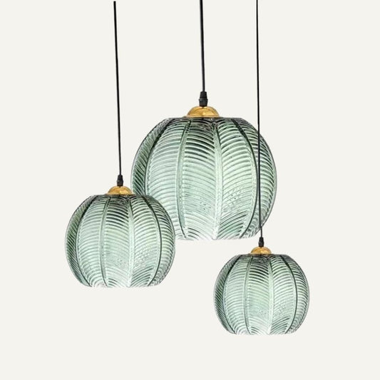 Aalin: Lámpara colgante de diseño de vidrio lechoso de colores con casquillo E27 – para áreas de comedor modernas