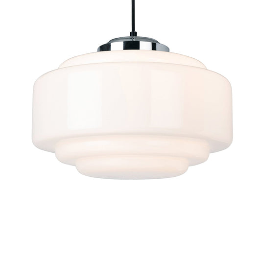 Lámpara Colgante de Vidrio Opalino Art Deco de 24 cm