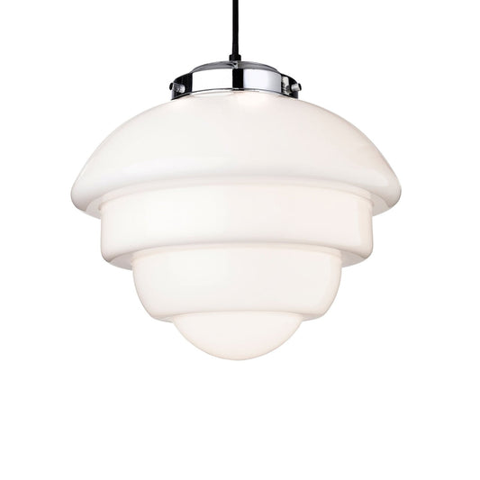 Lámpara Colgante de Vidrio Opalino Art Deco de 31 cm