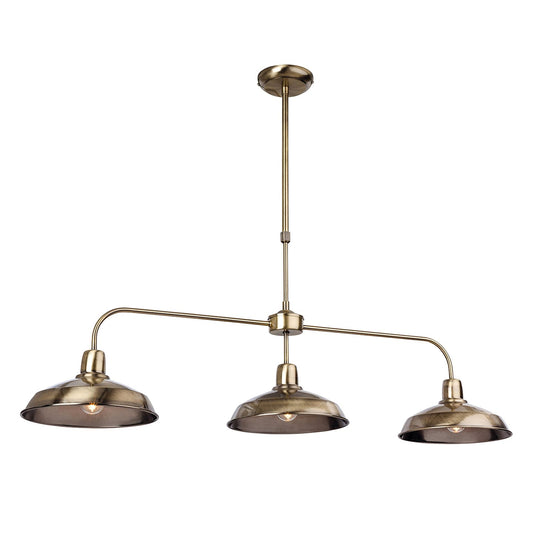 Lámpara Colgante Barron de 3 Luces, Bronce Antiguo