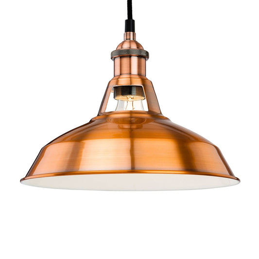 Luz Colgante de Metal Industrial Bedford, Cobre Cepillado