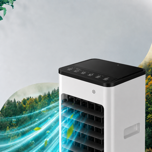 Enfriador de Aire Evaporativo Portátil 3 en 1: Enfriamiento, Ventilador, Humidificación